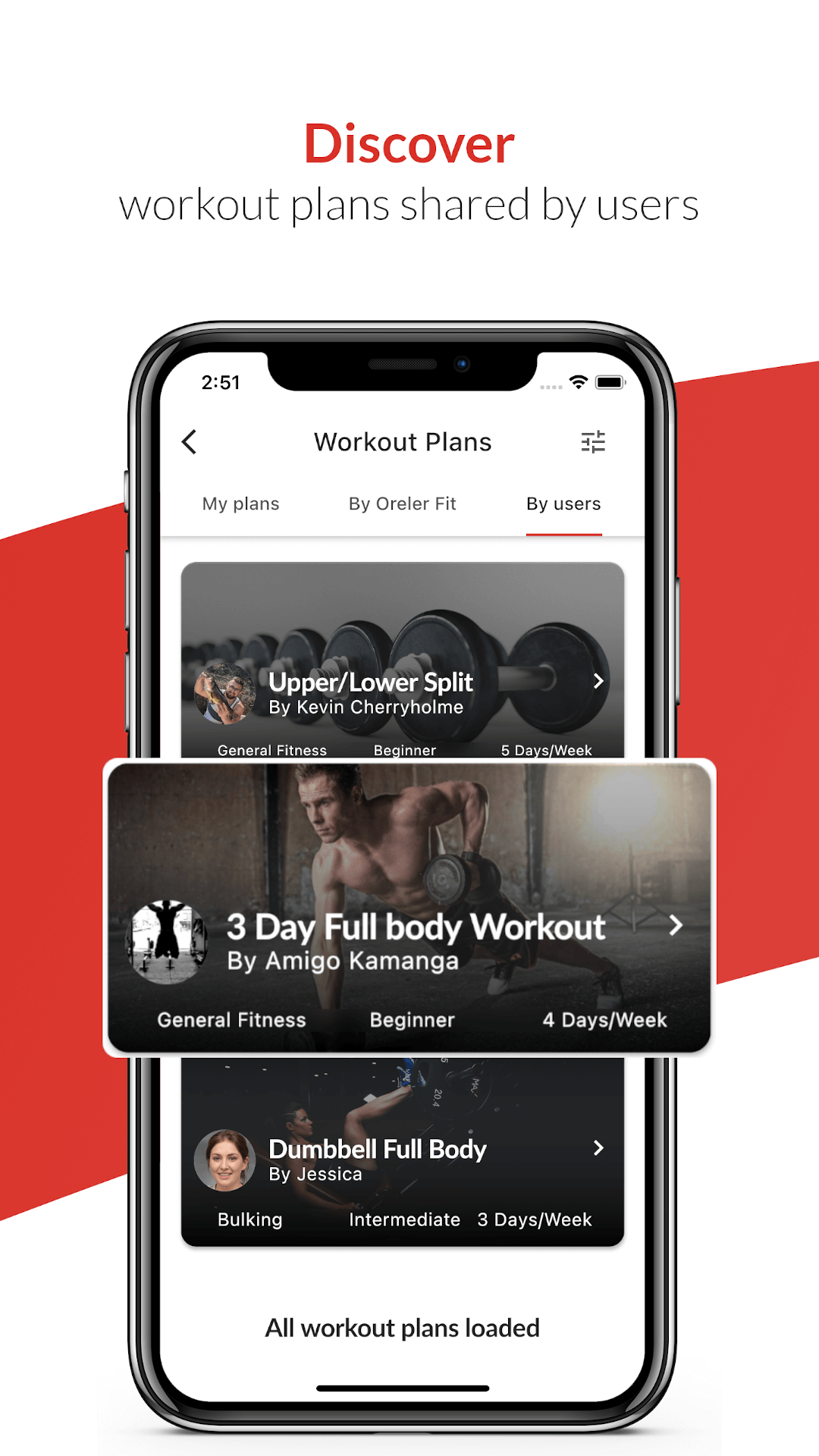 Discover workout plans